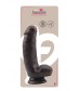 Коричневый фаллоимитатор DUAL DENSITY DILDO на присоске - 17 см.