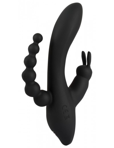 Черный тройной вибратор Triple G-Spot Vibrator - 20,8 см.