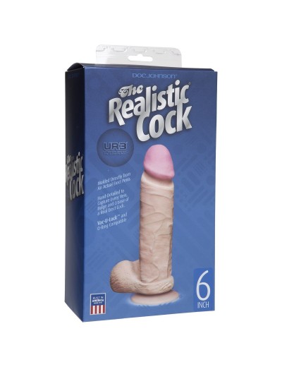 Реалистичный фаллоимитатор The Realistic Cock ULTRASKYN 6” на присоске - 17,3 см.