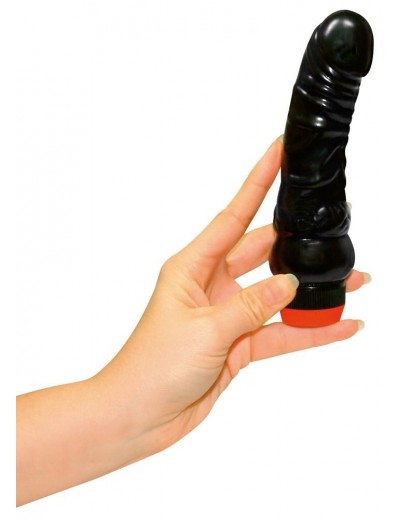 Черный вибратор-реалистик Natur-Vibrator - 17 см.