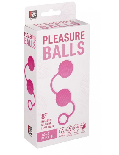 Розовые вагинальные шарики с ребристым рельефом