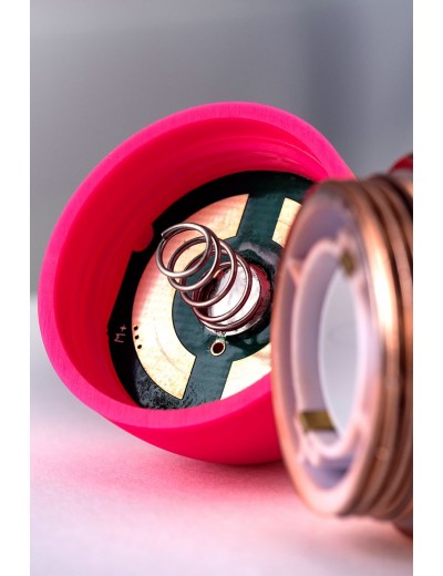 Розовый рельефный вибростимулятор точки G - 16 см.