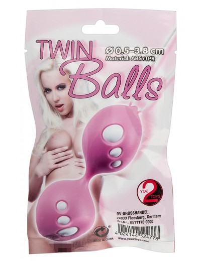 Розовые вагинальные шарики Twin Balls