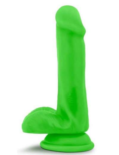 Зеленый фаллоимитатор 6 Inch Silicone Dual Density Cock with Balls - 15,24 см.