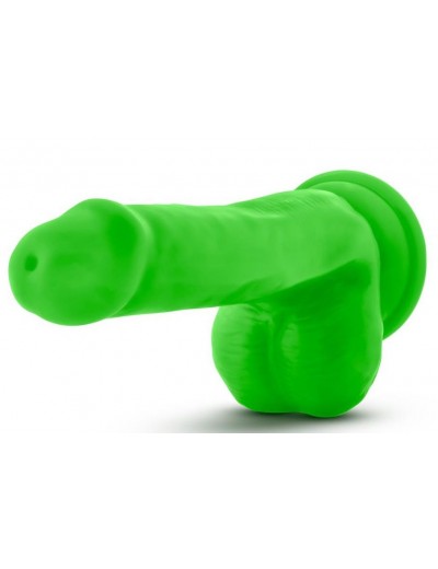 Зеленый фаллоимитатор 6 Inch Silicone Dual Density Cock with Balls - 15,24 см.