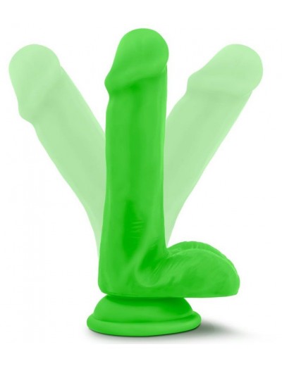 Зеленый фаллоимитатор 6 Inch Silicone Dual Density Cock with Balls - 15,24 см.