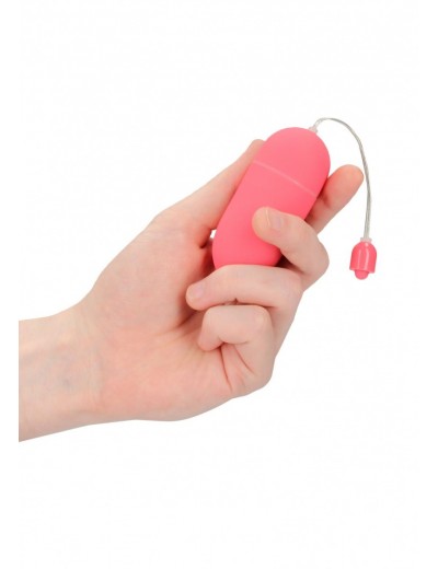 Розовое гладкое виброяйцо Vibrating Egg - 8 см.