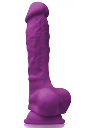 Фиолетовый фаллоимитатор на присоске 7 Dildo - 22,3 см.