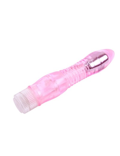 Розовый вибратор Glitters Dual Probe - 22,2 см.