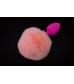 Маленькая розовая силиконовая пробка с пушистым розовым хвостиком