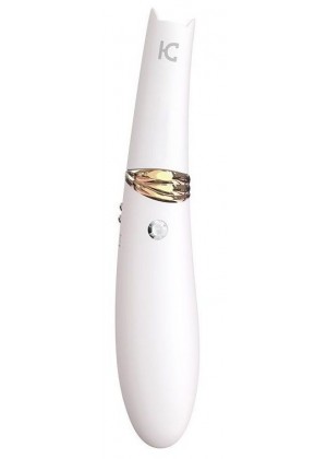 Белый вибромассажер MIISS CC с мембранным стимулятором - 18,5 см.