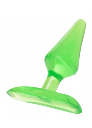 Зеленая анальная втулка с ограничителем - 6,5 см.