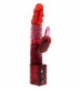 Красный вибратор с клиторальным отростком JK UNDENIABLE 7.5 PEARL DIVER - 19 см.
