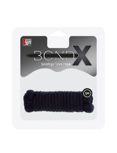 Чёрная веревка для связывания BONDX LOVE ROPE - 5 м.