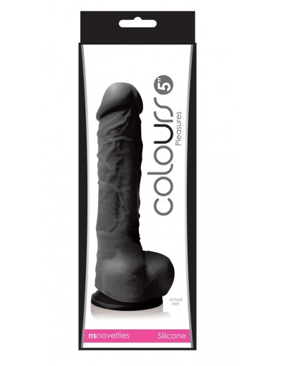 Черный фаллоимитатор Pleasures 5  Dildo - 17,8 см.