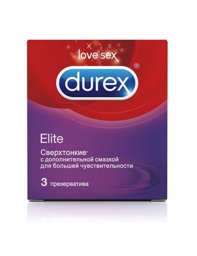 Сверхтонкие презервативы Durex Elite - 3 шт.