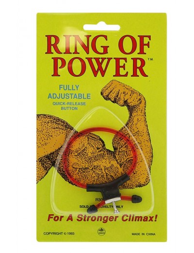 Красно-чёрное эрекционное кольцо с утяжкой RING OF POWER ADJUSTABLE RING