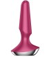 Малиновая анальная пробка с вибрацией Satisfyer Plug-ilicious 2 - 14 см.