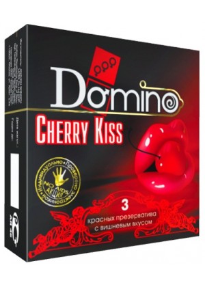 Презервативы Domino Cherry Kiss со вкусом вишни - 3 шт.
