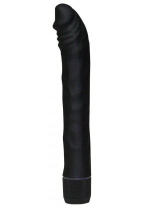 Чёрный вибромассажер-реалистик Rouge   Noir - 19 см.