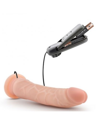 Телесный вибратор 8.5 Inch Vibrating Realistic Cock With Suction Cup - 21,6 см.