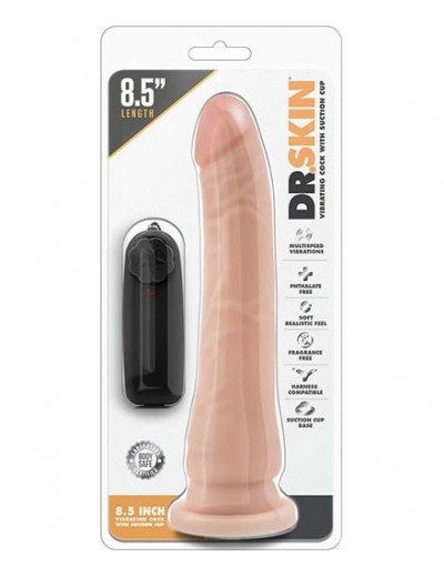 Телесный вибратор 8.5 Inch Vibrating Realistic Cock With Suction Cup - 21,6 см.