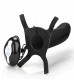 Черный полый страпон с вибрацией Mojo Ghia - 16 см.