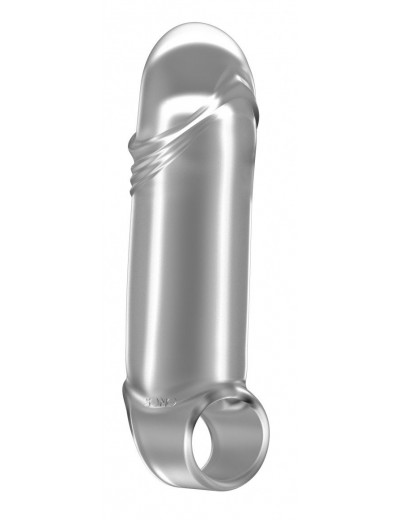 Прозрачная увеличивающая насадка с кольцом N35 Stretchy Thick Penis - 15,2 см.