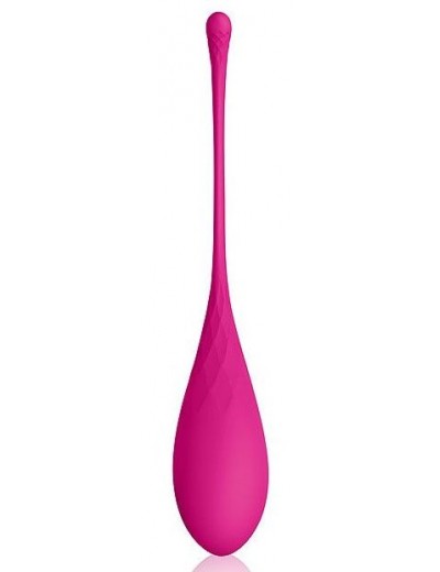 Ярко-розовый тяжелый каплевидный вагинальный шарик со шнурком