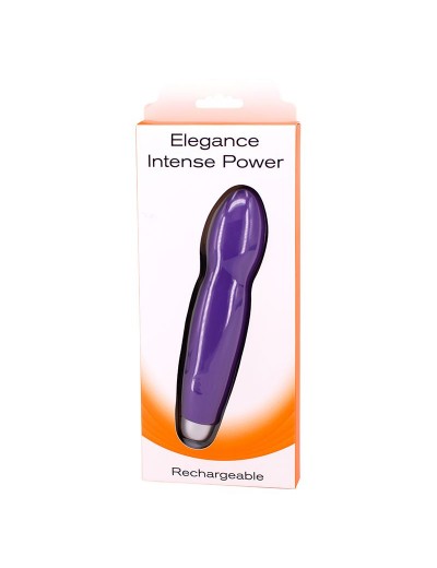 Фиолетовый мини-вибромассажер ELEGANCE INTENSE POWER - 14 см.