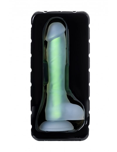 Прозрачно-зеленый фаллоимитатор, светящийся в темноте, Wade Glow - 20 см.
