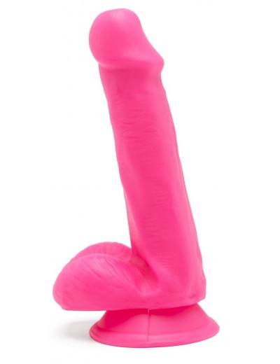 Розовый фаллоимитатор Happy Dicks Dildo 6 inch Balls - 15,2 см.