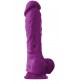 Фиолетовый фаллоимитатор на присоске ColourSoft  8  Soft Dildo - 23,5 см.