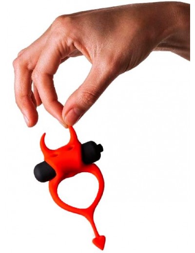 Красное эрекционное кольцо в форме дьяволенка DEVOL COCKRING