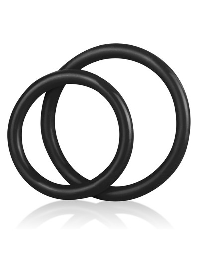 Набор из двух черных силиконовых колец разного диаметра SILICONE COCK RING SET
