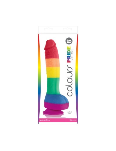 Радужный фаллоимитатор Pride Edition 8 Dildo - 25,4 см.