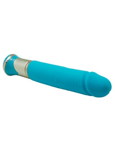Голубой перезаряжаемый вибратор ECSTASY Deluxe Greedy Dong - 19,5 см.