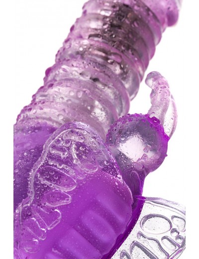 Фиолетовый хай-тек вибратор High-Tech fantasy с вращением бусин - 24,5 см.