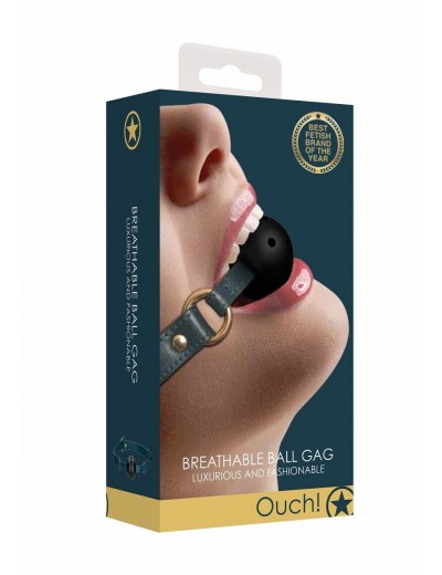 Кляп-шар на зеленых ремешках Breathable Ball Gag