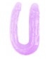 Фиолетовый двусторонний фаллоимитатор Hi-Rubber - 34 см.