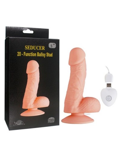 Телесный вибратор SEDUCER 20 Function Ballsy Stud - 16,5 см.