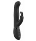 Черный вибромассажер-кролик Izara - 22 см.