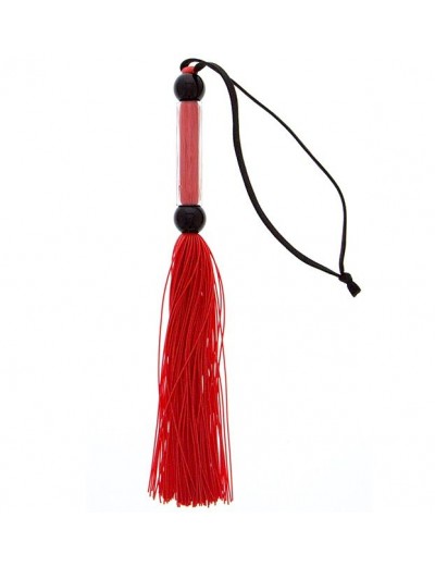 Красная мини-плеть из силикона и акрила SILICONE FLOGGER WHIP - 25,6 см.