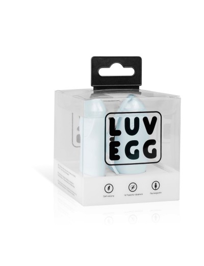 Нежно-голубое виброяйцо LUV EGG с пультом ДУ