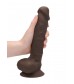 Коричневый фаллоимитатор Silicone Dildo With Balls - 22,8 см.