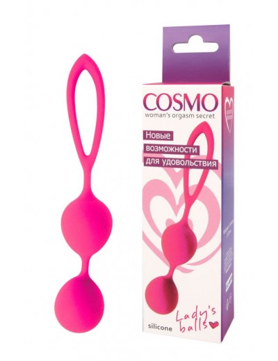 Розовые вагинальные шарики с петлёй Cosmo