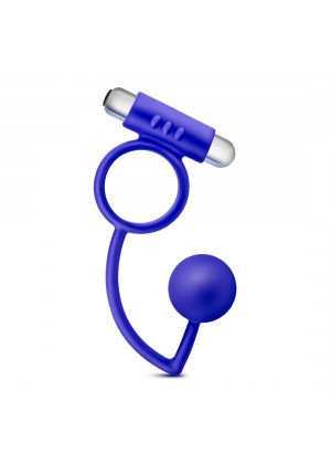 Синее эрекционное кольцо Penetrator Anal Ball with Vibrating Cock Ring