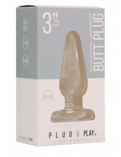 Прозрачная анальная пробка Butt Plug Basic 3 Inch - 7,6 см.