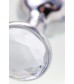 Малая серебристая анальная втулка с прозрачным кристаллом - 6 см.