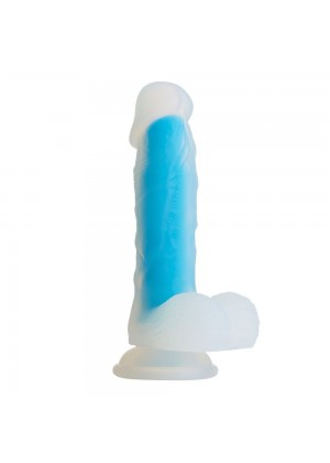 Голубой фаллоимитатор-реалистик So Divine Blue Mamba Dildo - 19 см.